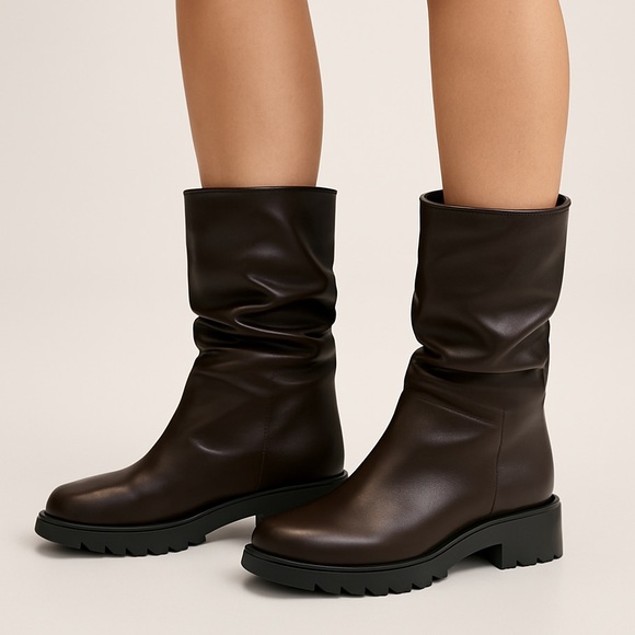 Siberian Husky Womens Ankle Boots Booties Dark Chocolate Brown 7 D Soft Leather - Picture 16 of 16